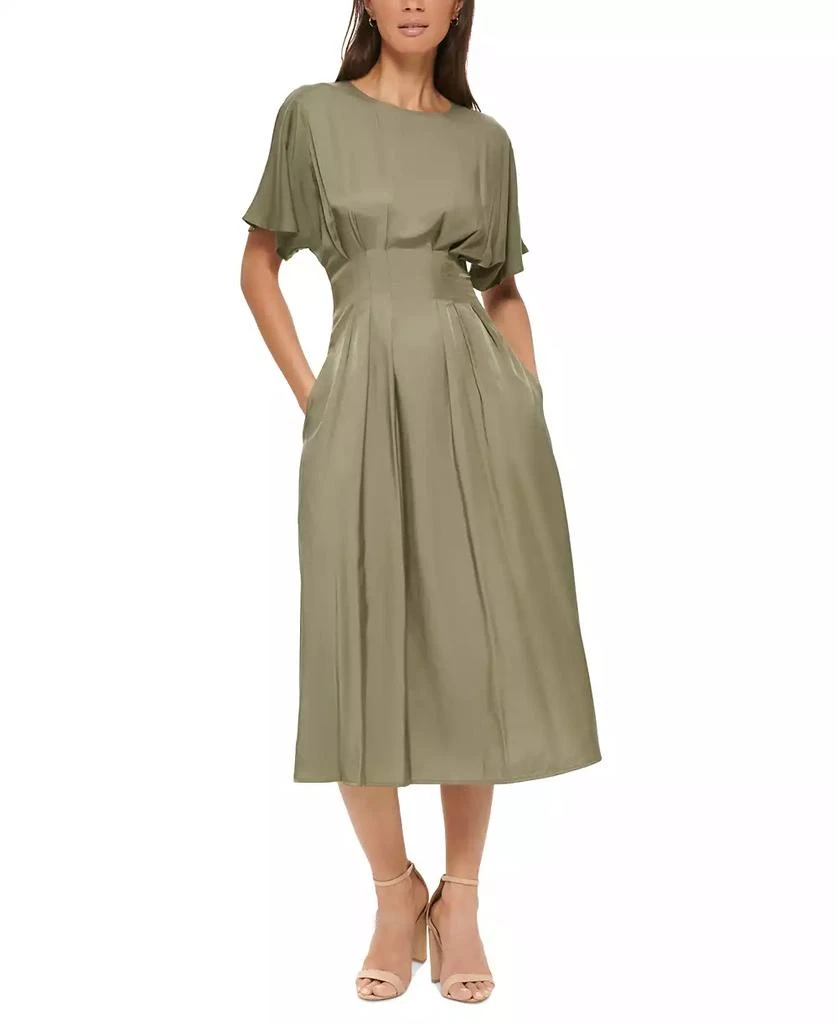 Kensie Women's Dolman-Sleeve Cinched-Waist Midi Dress 1