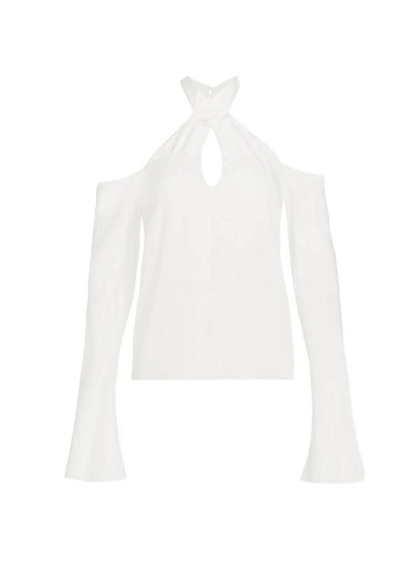 Adriana Iglesias Daisy Cold Shoulder Silk Blouse 5