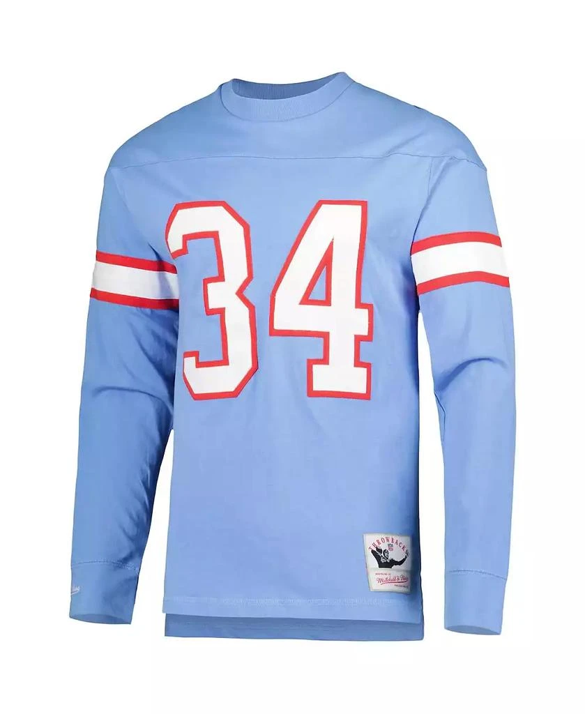 Mitchell & Ness Men's Earl Campbell Light Blue Houston Oilers 1984 Retired Player Name and Number Long Sleeve T-shirt 3