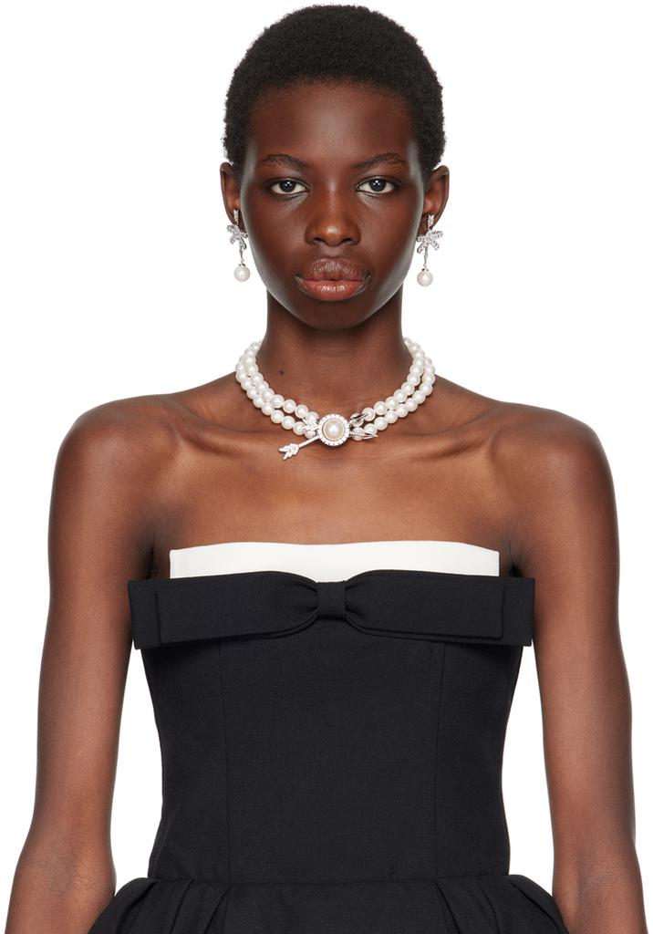 Shushu/Tong White YVMIN Edition Double Arrow Pave Pearl