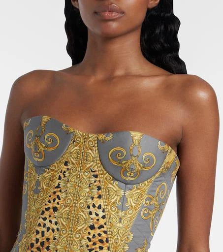 Versace Printed cotton corset bodysuit 5