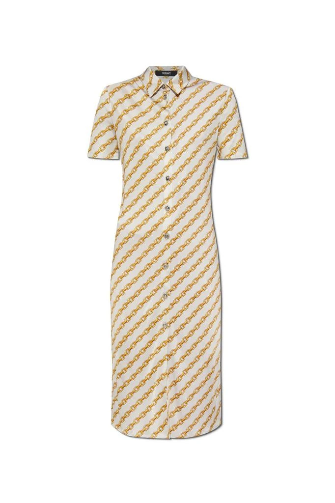Versace Versace Chain-Printed Button-Up Midi Dress 1