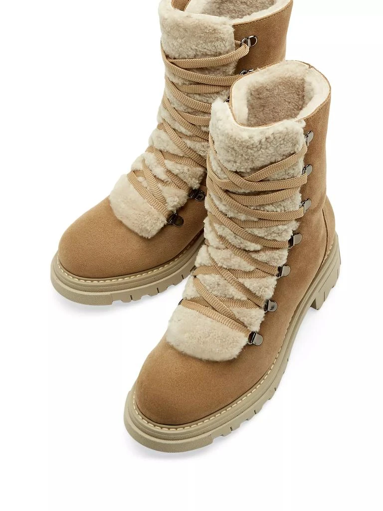 La Canadienne Diego Shearling-Trimmed Suede Booties 4