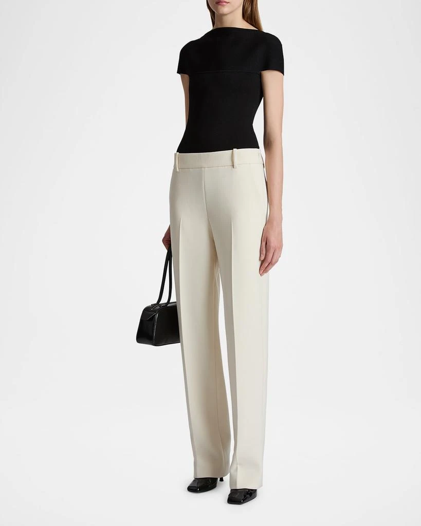 Khaite Cambie Straight-Leg Crepe Pants 2