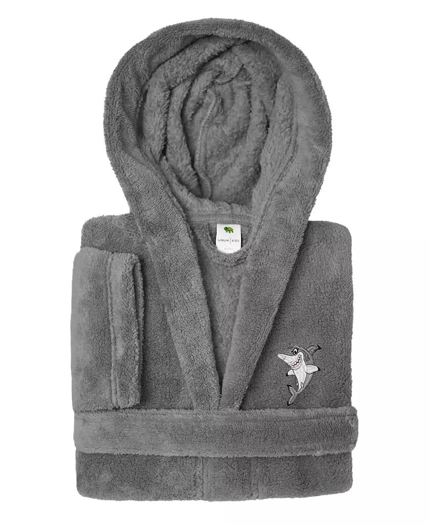 Linum Home Textiles Kids Shark Super Plush Double Brushed Hooded Bathrobe 3