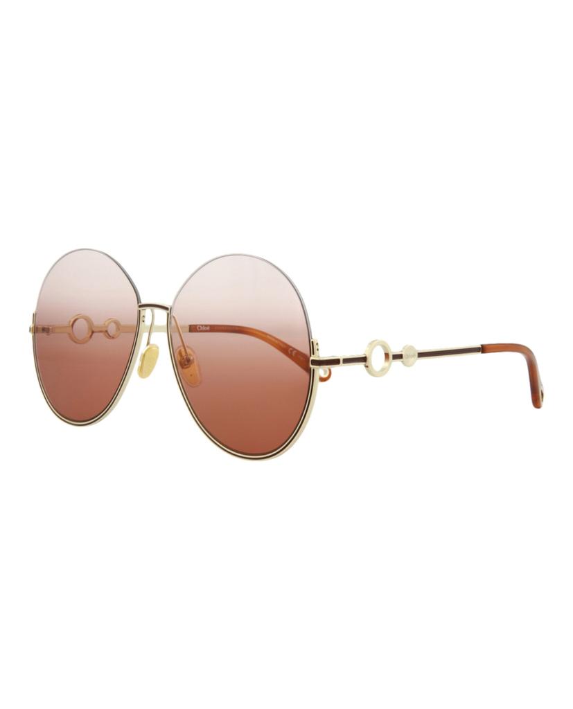 Chloé Round-Frame Metal Sunglasses