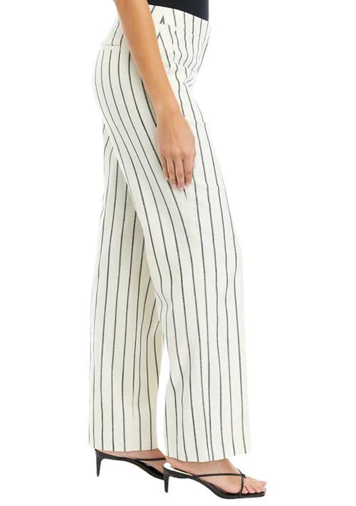 THE LIMITED Limited Womens Stripe Linen Pintuck Wide Leg Pants 3