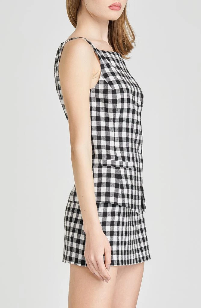 Wayf x Styled by COCO! Gracie Gingham Linen Blend Button-Up Vest 6