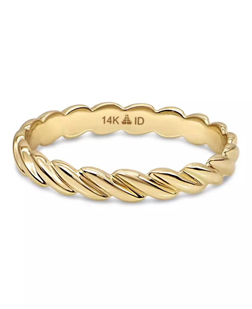 DEVATA Twisted Rope Ring in 14K Gold, Size approx. grams