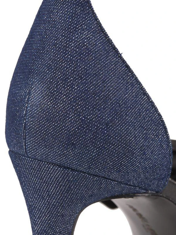 Karl Lagerfeld Paris Kenz 90MM Bow Denim Sandals 6