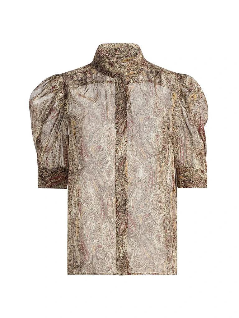 FRAME The Gillian Paisley Silk Top