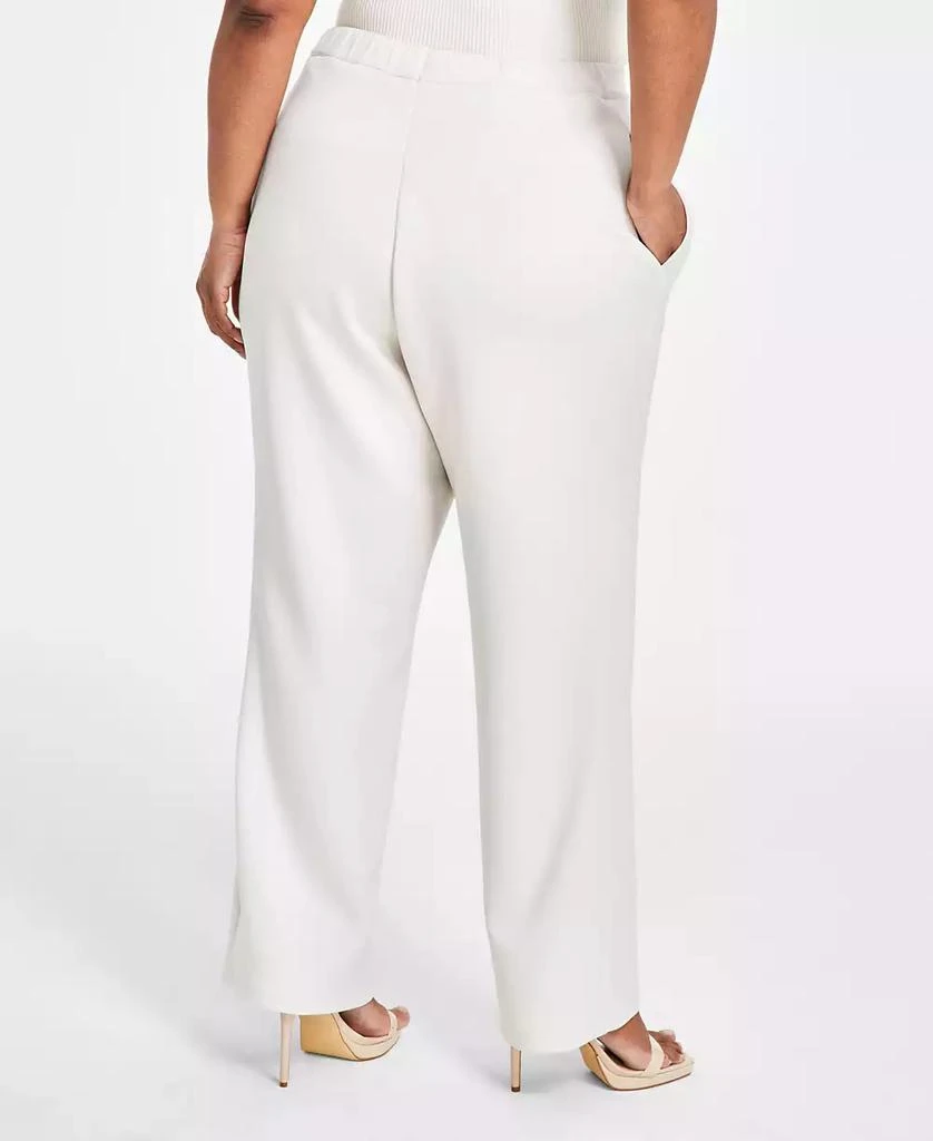 Nina Parker Trendy Plus Scuba Straight-Leg Pull-On Pants 4