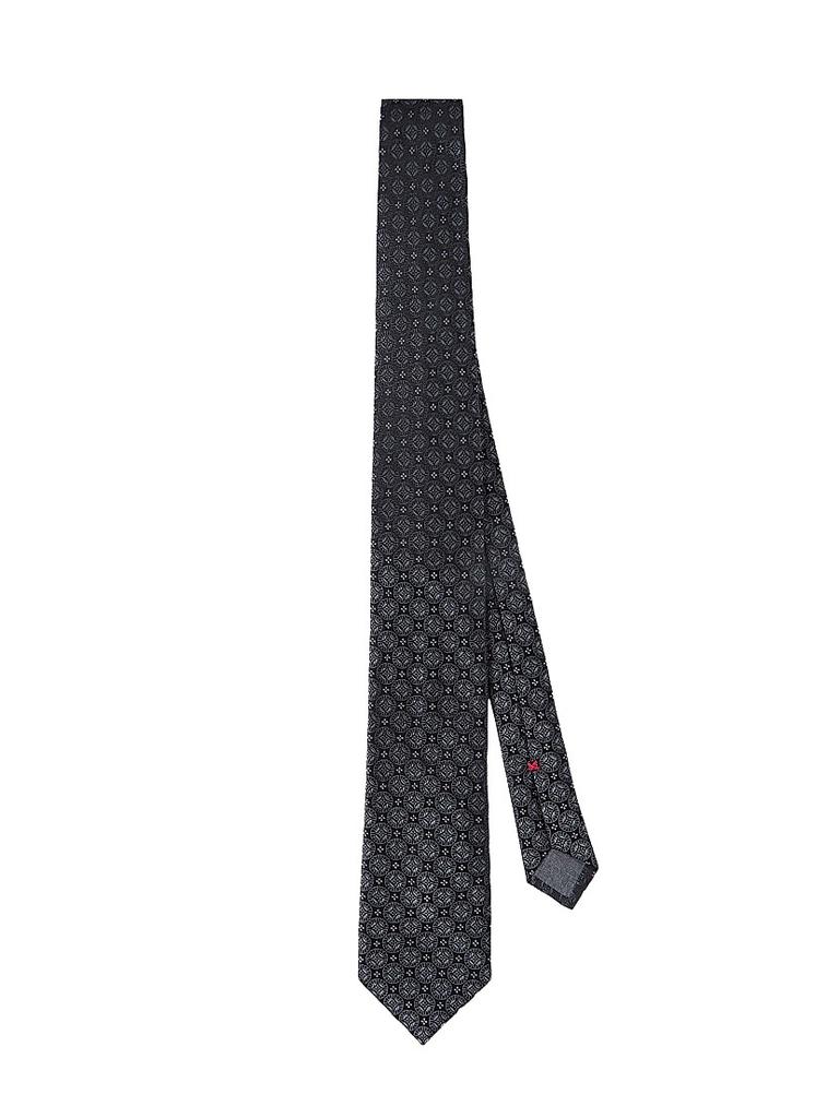 Brunello Cucinelli Geometric Patterned Silk Tie