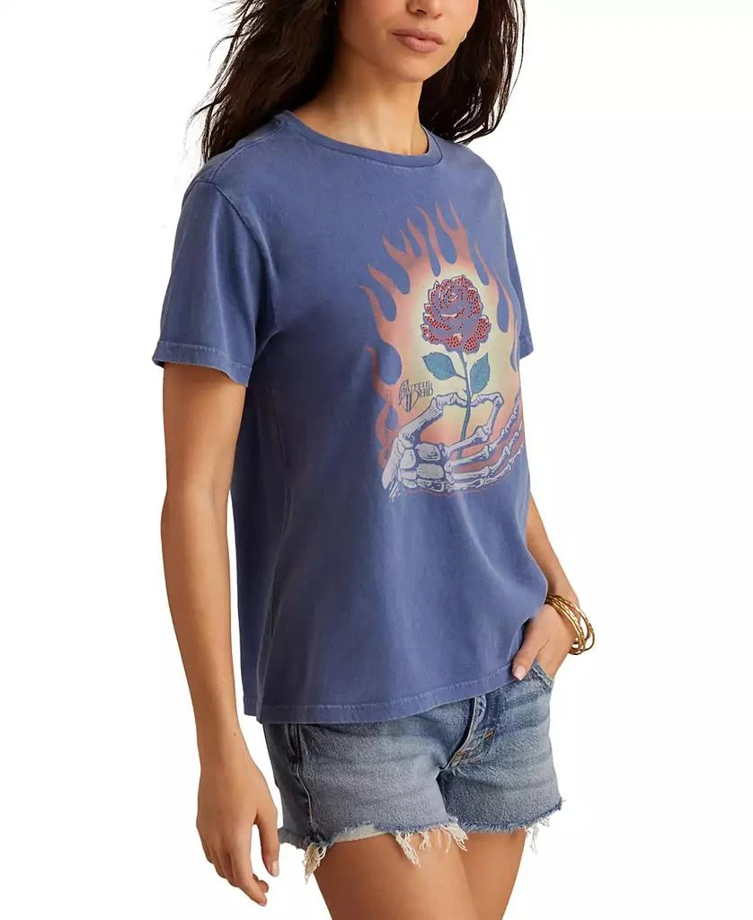 Lucky Brand Women's Grateful Dead Rose Boyfriend Crewneck T-Shirt 4