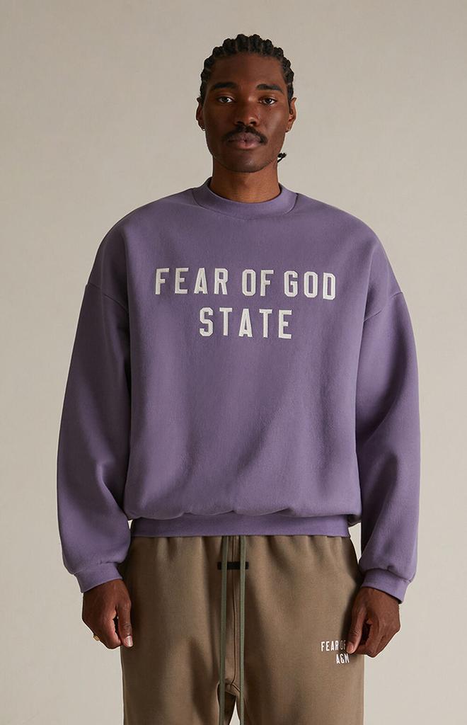 Essentials Lavender Heavy Fleece Crew Neck Sweatshirt