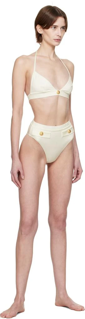 Balmain Off-White Button Triangle Bikini 4