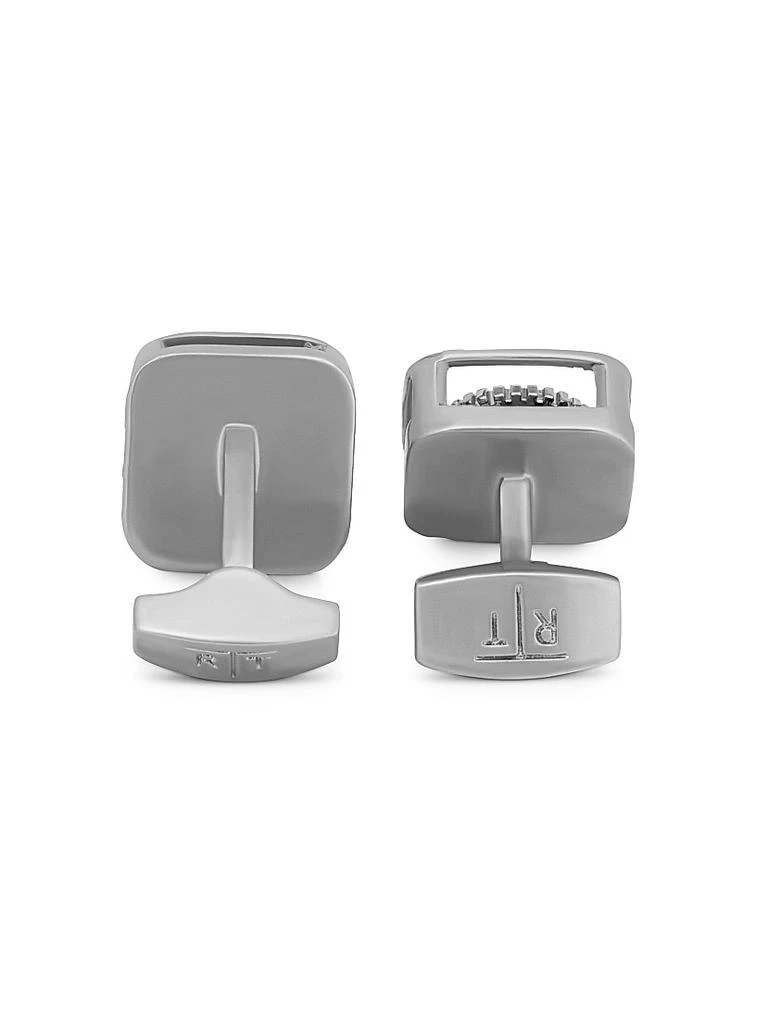 Tateossian Tri-Tone 
Enamel Gear Square Cufflinks 3