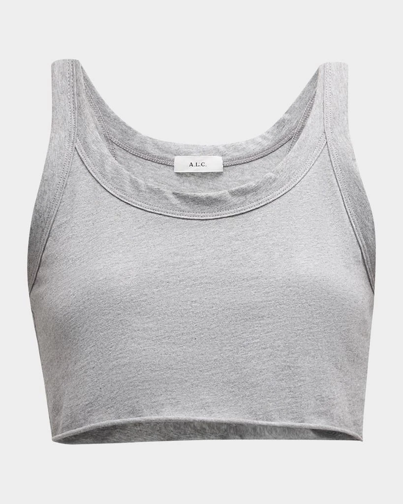 A.L.C. Halsey Cropped Scoop-Neck Tank Top 1