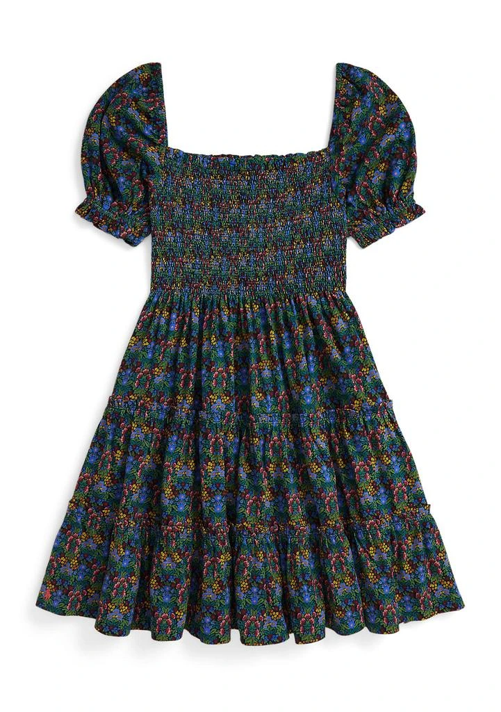 Ralph Lauren Girls 7-16 Floral Smocked Cotton Jersey Dress