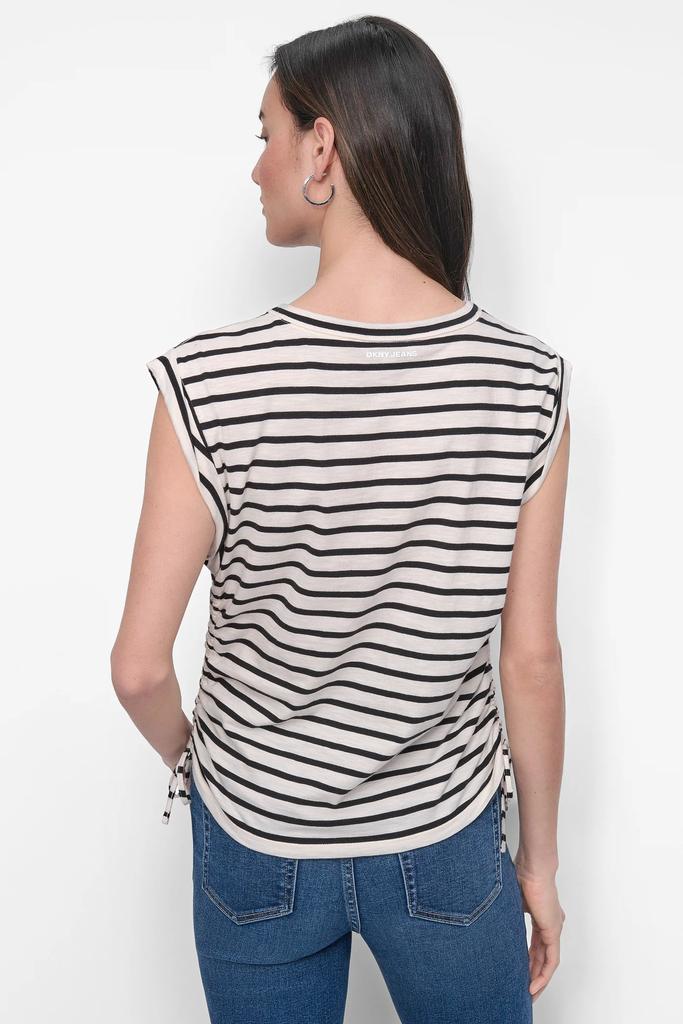 DKNY SIDE TIE RUCHED SLEEVELESS TEE