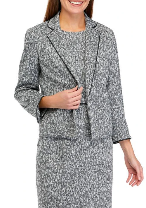Kasper Womens Open Front Jacket With Piping 1