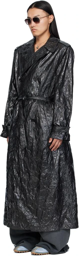 LU
U DAN Black Crumple Trench Coat 4