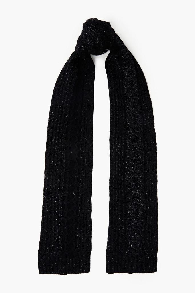 N.PEAL Metallic cable-knit cashmere-blend scarf
