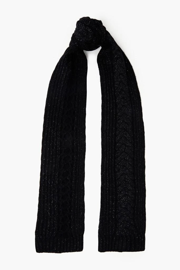 N.PEAL Metallic cable-knit cashmere-blend scarf 1