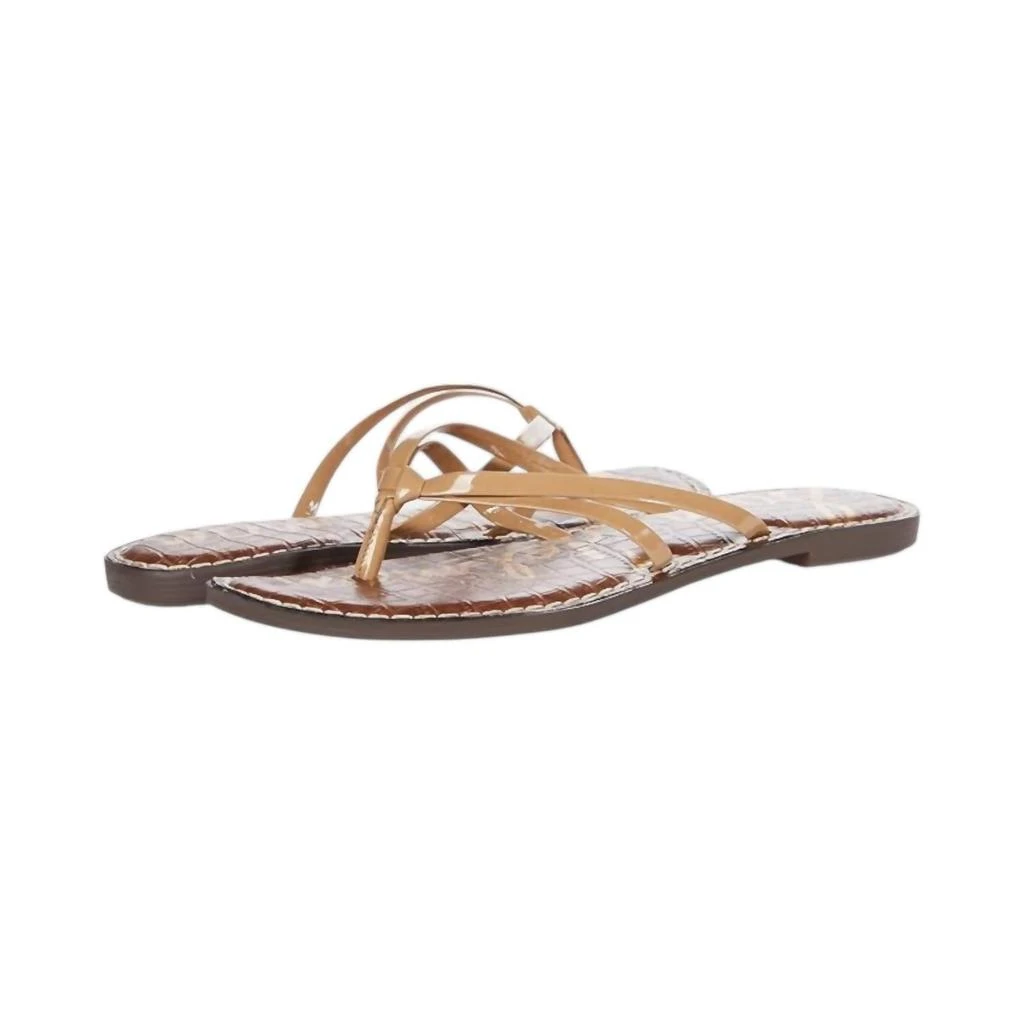 Sam Edelman Women's Flip Flop Gerianne Ankle Strap Sandals In Almond Patent 1