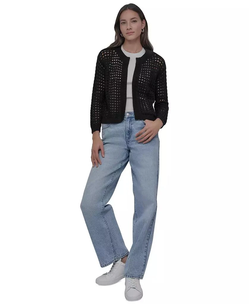 DKNY Petite Open-Stitch Cardigan 2