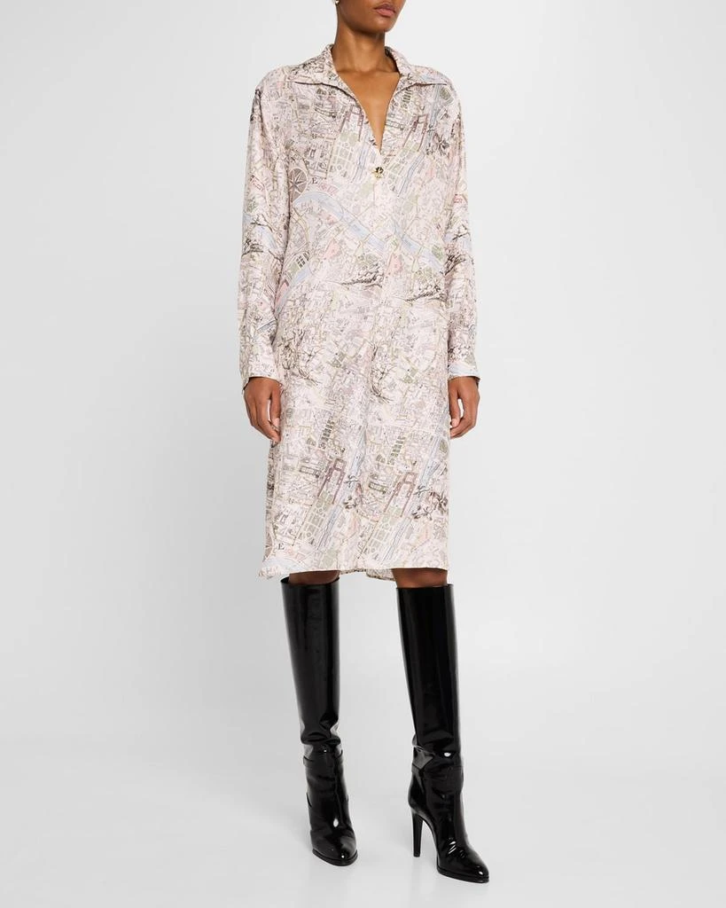 VANESSA BRUNO Elora Map-Print Shift Shirtdress 4