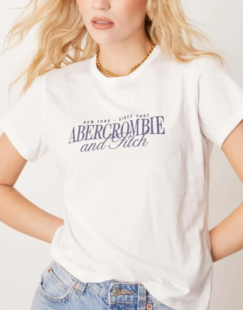 Abercrombie & Fitch Abercrombie & Fitch logo graphic t-shirt in white 2