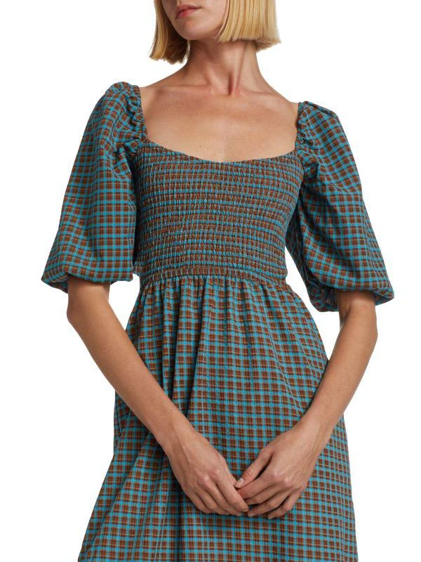 Cut Out Smocked Gingham Midi Dress  On Sale Now with Up to 51% Off |  Discover Exclusive Deals & Savings at BeyondStyle  Authentic Wayf a-line| dresses|Women's|women's|women's apparel with Limited-Time Discounts, Free