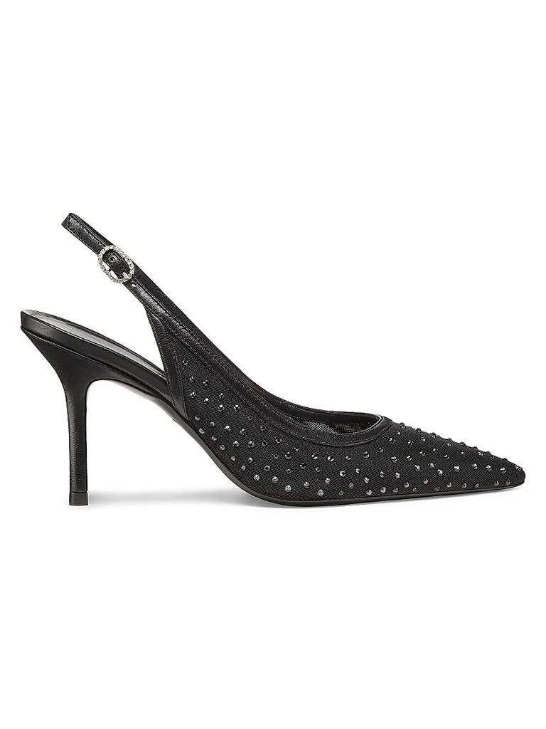Stuart Weitzman Emilia 85MM Mesh Crystal-Embellished Slingback Pumps 1