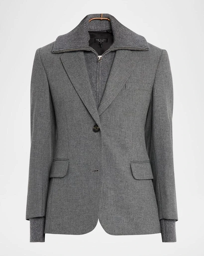 Rag 
Bone Frank Wool Blazer with Removable Sweater