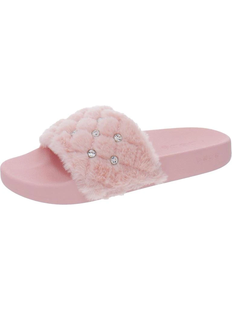 Bebe Faryn Womens Faux Fur Slides Slide Sandals 1
