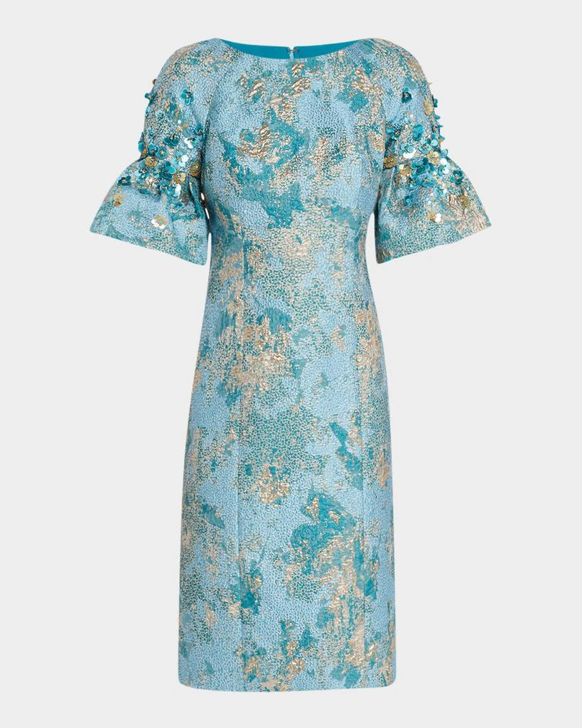 teri jon sequin dress Teri Jon Floral Sequin Embroidered Tulle Strapless Dress