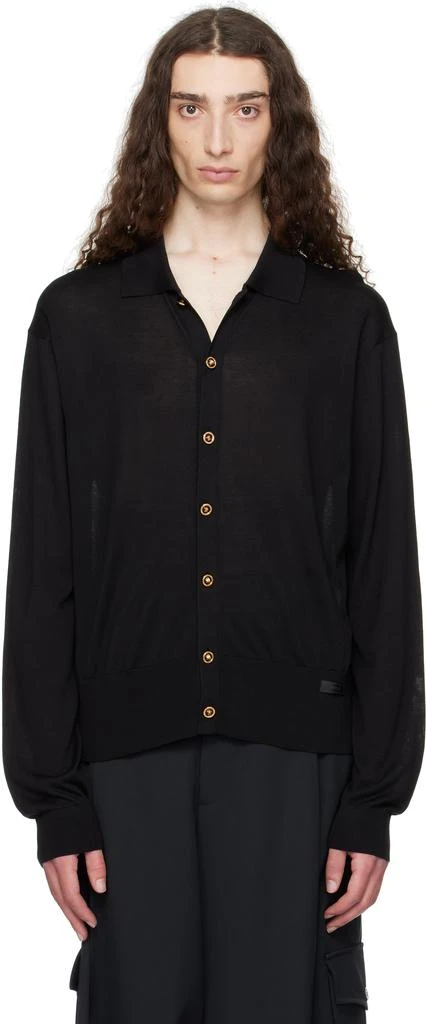 Versace Black Knit Silk Cardigan 1