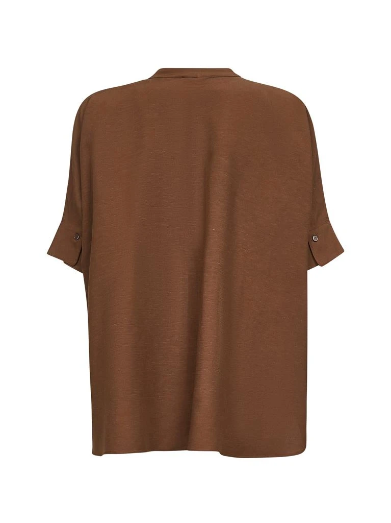 BLANCA VITA BLANCA VITA | Brown viscose and linen Brida tunic shirt | Women | 46 3