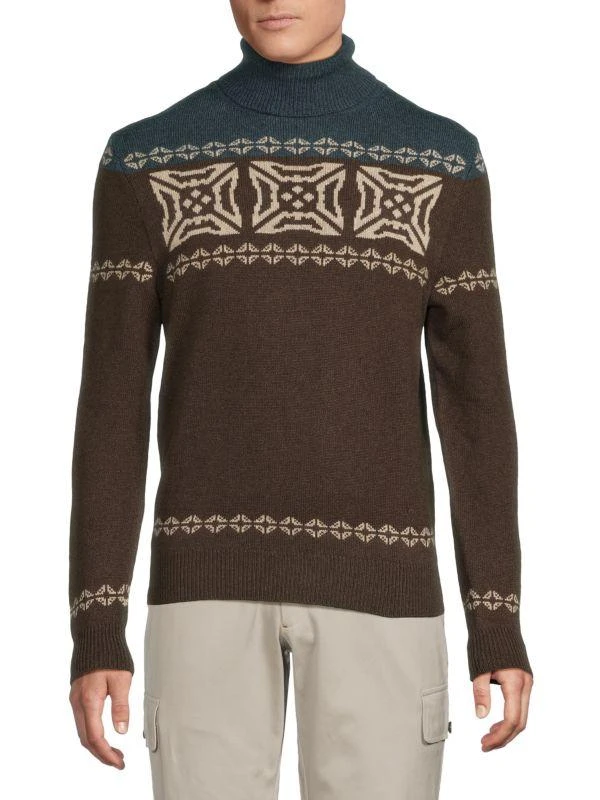 Isaia Fair Isle Turtleneck Cashmere Sweater 1