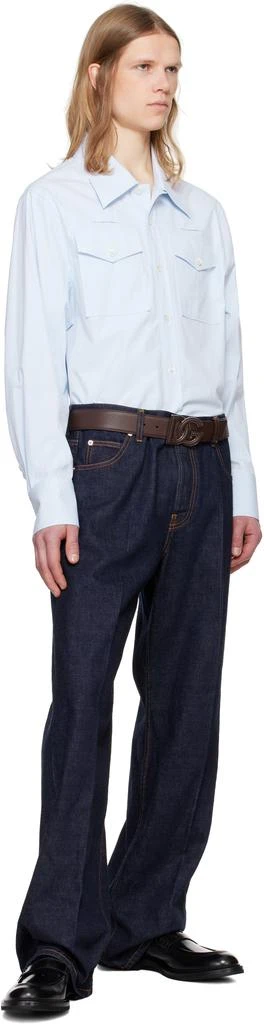 Dolce & Gabbana Brown Deerskin-Print Calfskin Belt 3