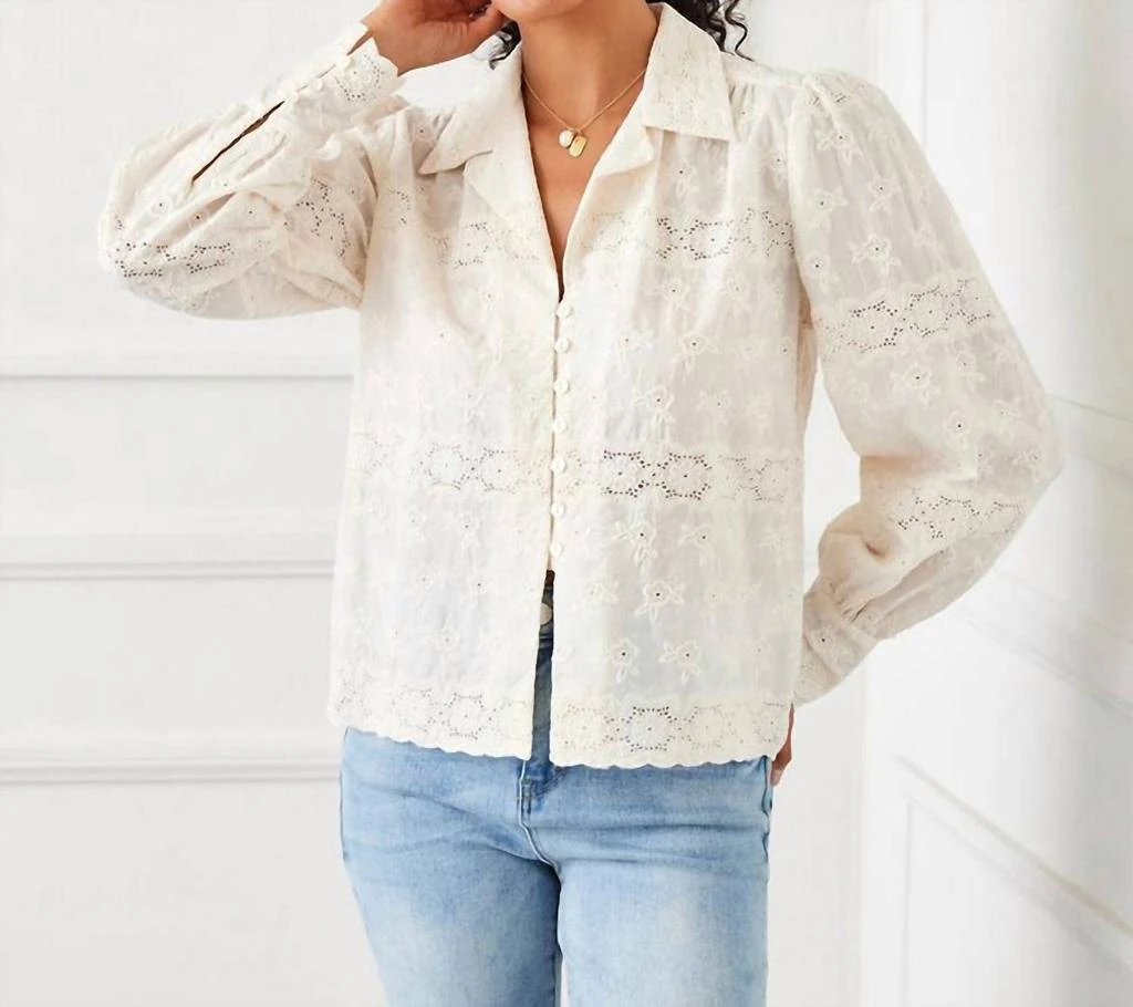 Karen Kane Karen Kane - Long Sleeve Embroidered Blouse 5