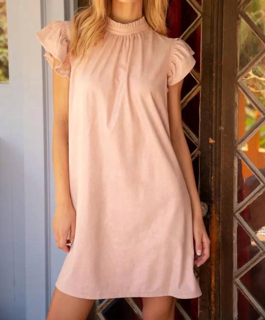 voy Arlei Ruffle Shift Dress In Pink