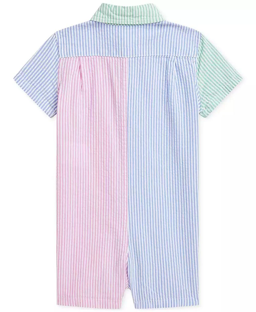 Ralph Lauren Baby Boys Color-Blocked Seersucker Shortall 2