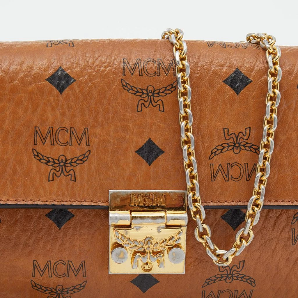 MCM MCM Cognac Visetos Coated Canvas Patricia Wallet on Chain 5