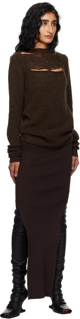 Rick Owens Brown Concordians Sacriskirt Midi Skirt 4