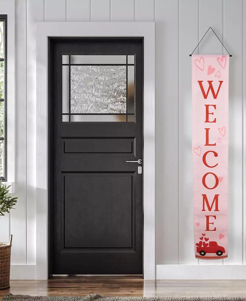 Northlight "Welcome" and "Happy Valentine's Day" Outdoor Door Banners, 71"
