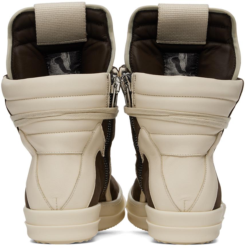 Rick Owens Brown & Off-White Porterville Geobasket Sneakers