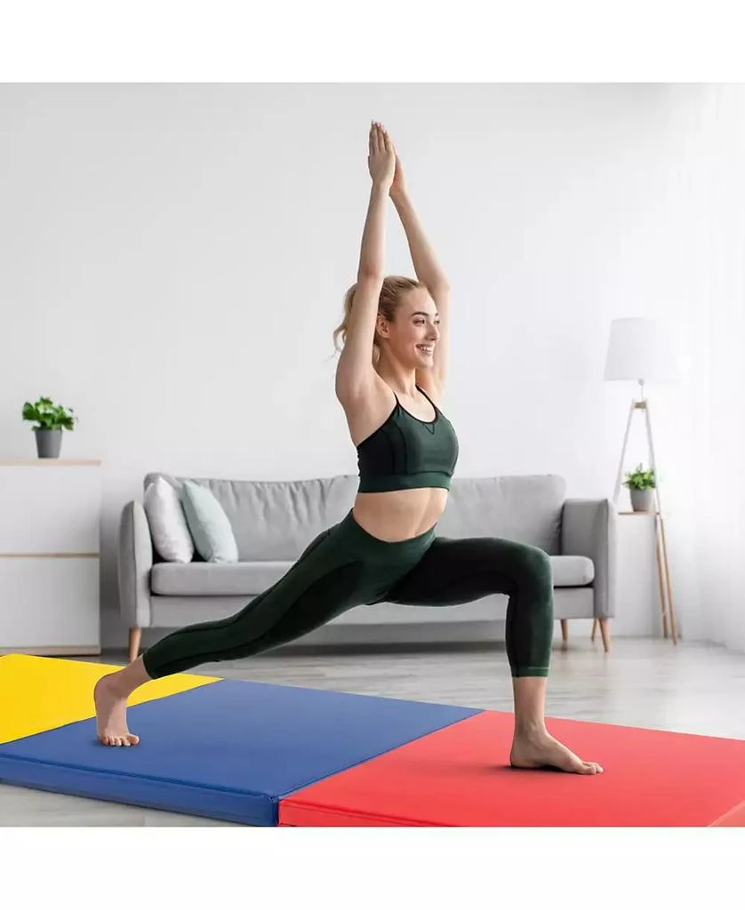 KUYOTQ 6 x 2 FT Tri-Fold Gym Mat with Handles and Removable Zippered Cover 3