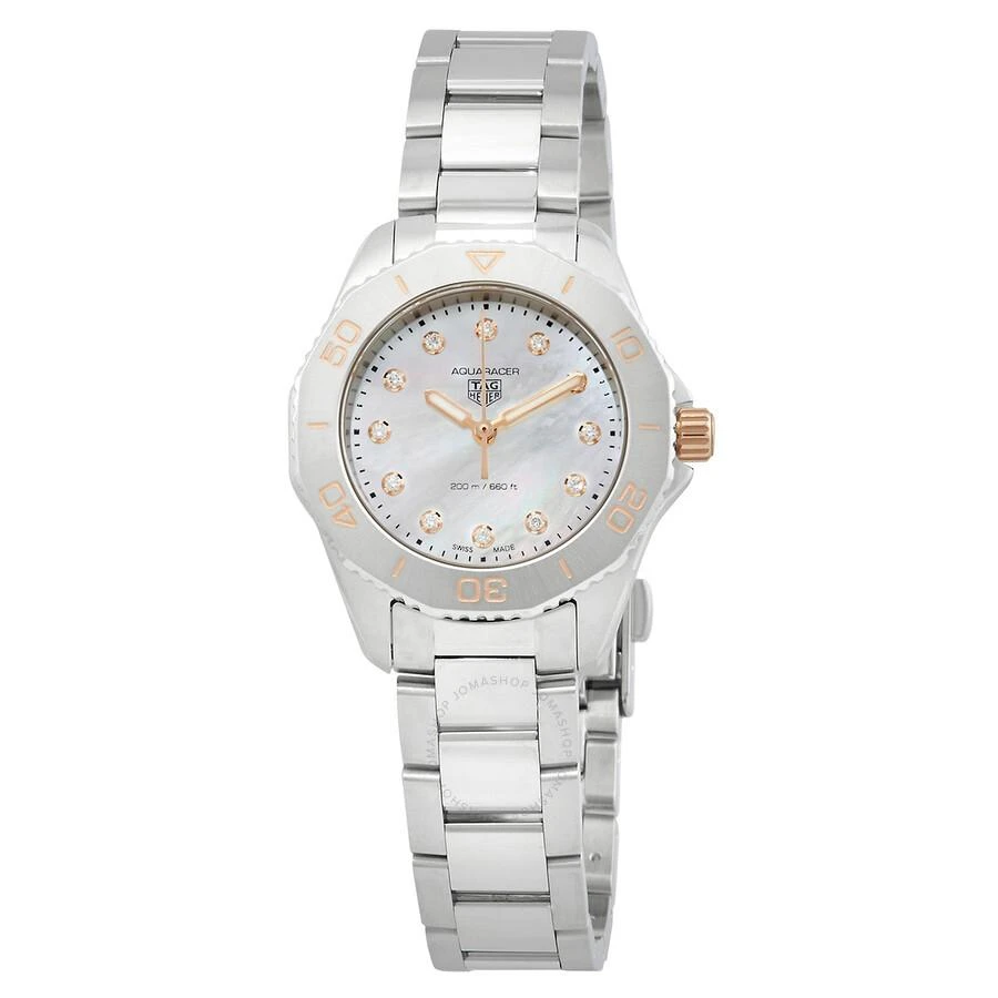 Tag Heuer Aquaracer Quartz Diamond White Mother of Pearl Dial Ladies Watch WBP1450.BA0622 1